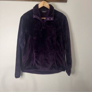 Eddie Bauer Plum Snap Collar Fleece Pullover Women’s Medium